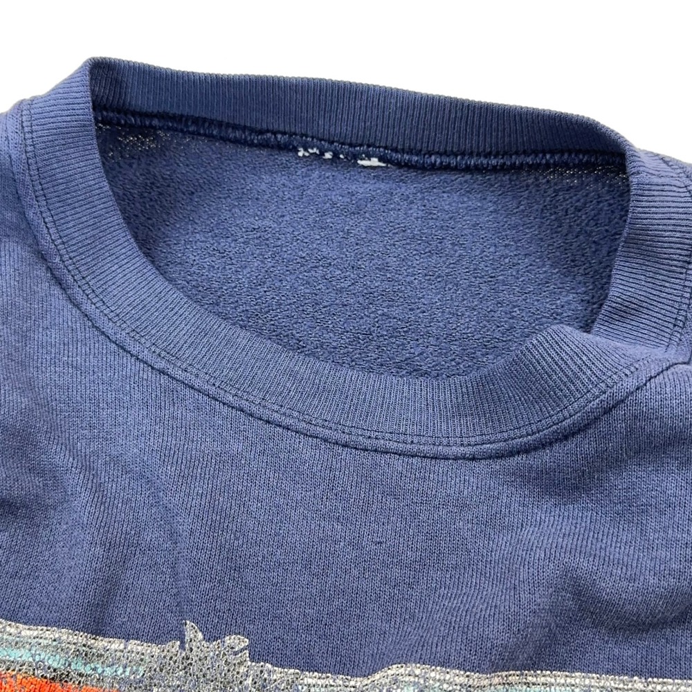 Vintage‎ Free Spirit Horse Graphic Blue Crewneck Sweatshirt Womens Medium Retro - Picture 2 of 8